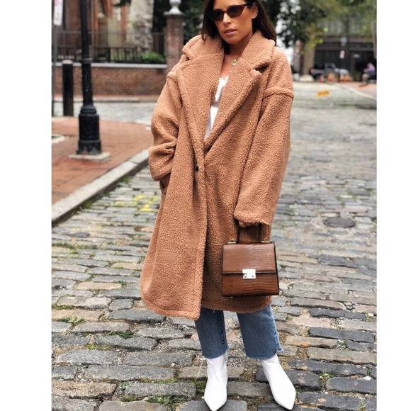 🆕Lorna Nude Tan Long Teddy Coat - Picture 6 of 8